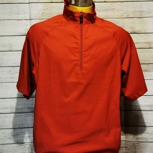 Adidas golf M red sports short sleeve zipup jacket